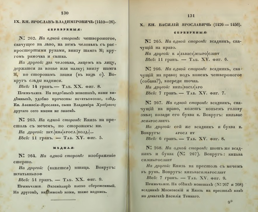 Описание древних русских монет, 1834 